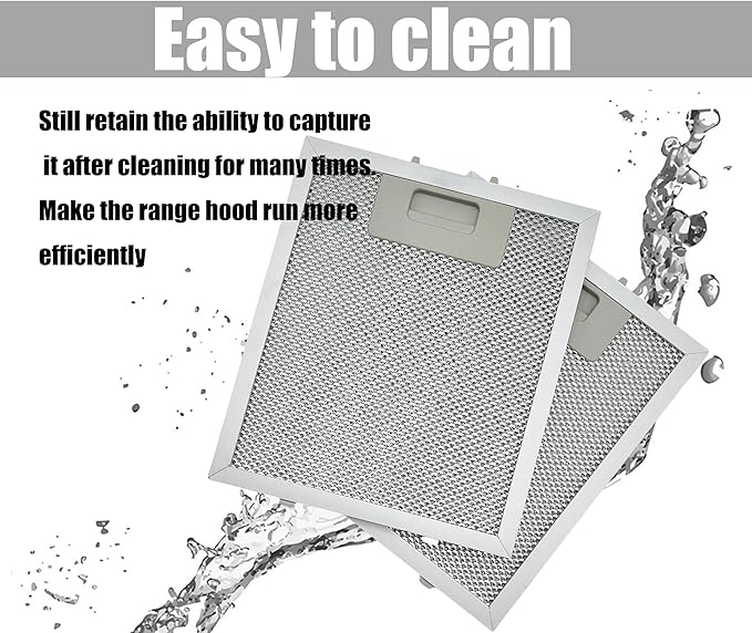 W10915369 W10727013 Range Hood Grease Filter Compatible with Whirlpool Jenn Air Kitchen Aid 5 Layer Aluminum Mesh Grease Vent Filter 875 X 75 Inch（2 Pcs）