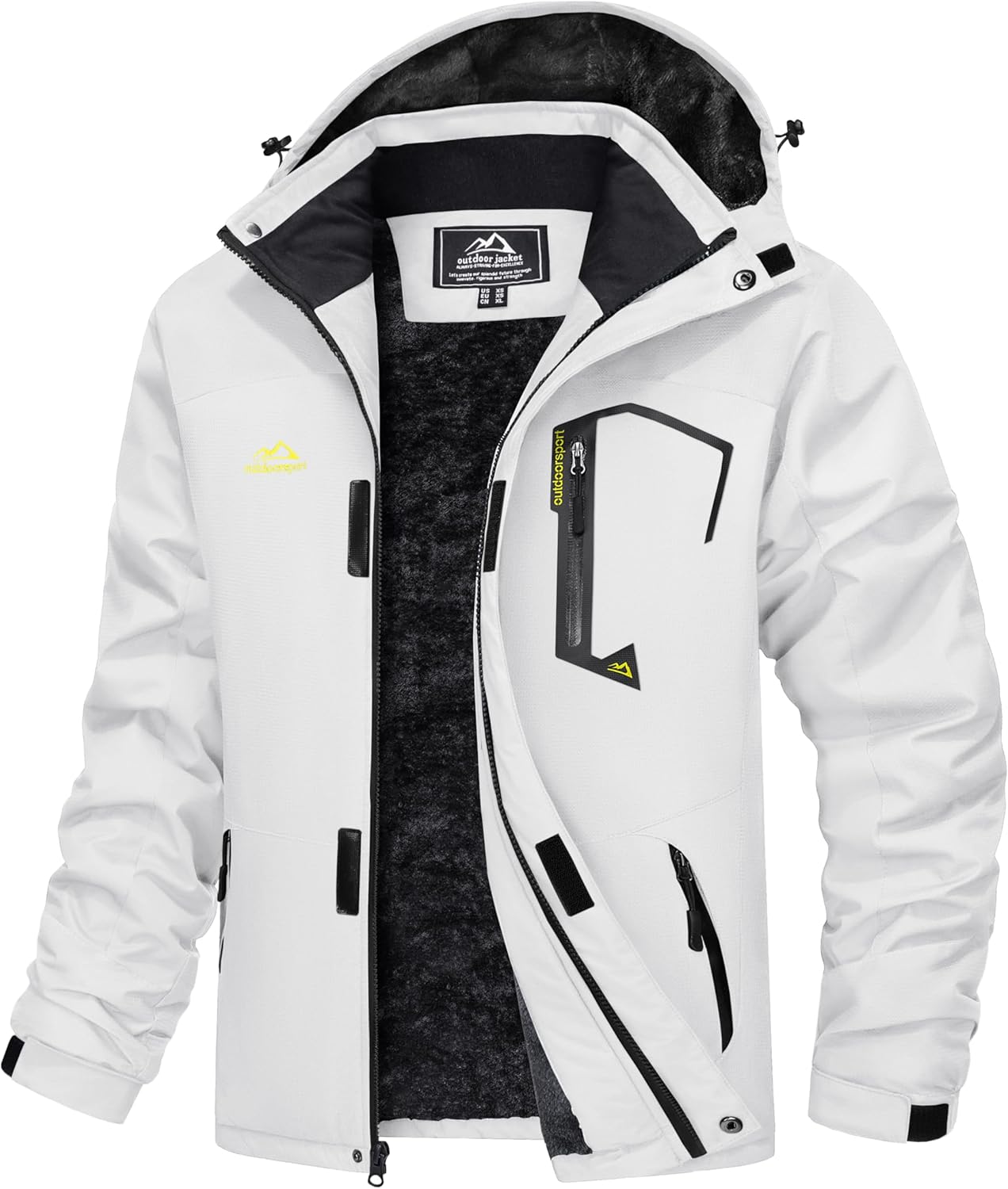 MAGCOMSEN Men's Winter Coats Water Resistant Ski Snow Jacket Warm Fleece Jacket Parka Raincoats With Multi-Pockets