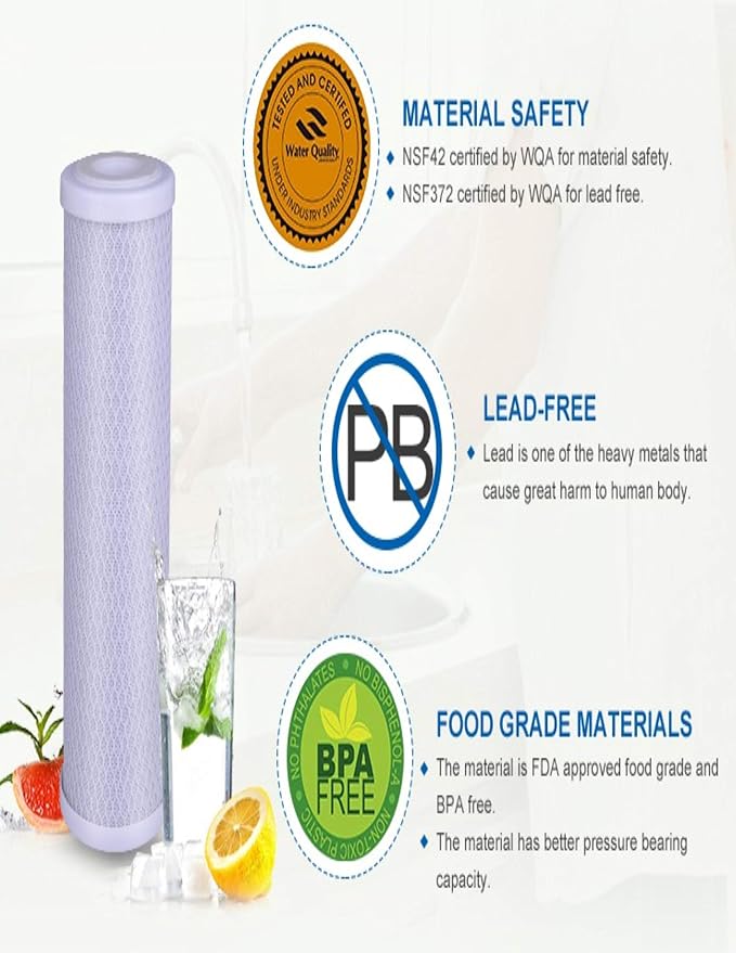 CFS – 10" x 2.5" Carbon Block Water Filter Cartridges Compatible - Image 4