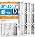 LotFancy 10x20x1 Air Filter MERV 13 6-Pack, Electrostatic Pleated HVAC Furnace by LotFancy