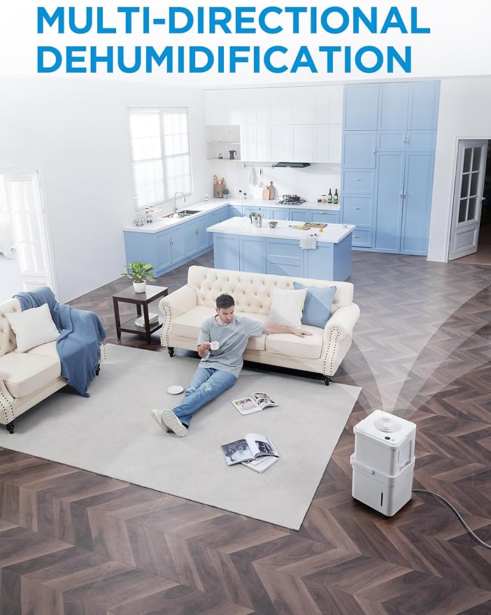Midea Cube 50 Pint Dehumidifier for Basement and Rooms at Home for up to 4,500 Sq. Ft., Built-in Pump, Drain Hose Included, Smart Control, Works with Alexa (White), ENERGY STAR Most Efficient 2023