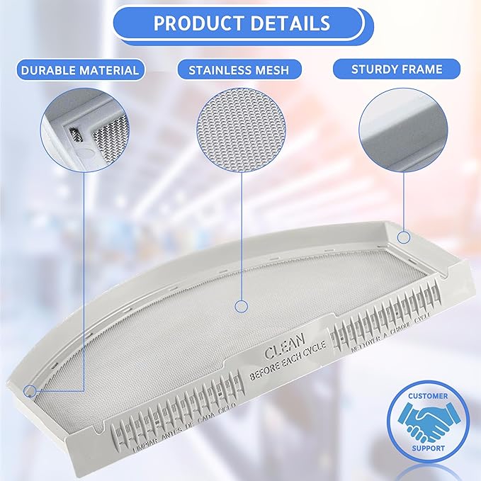 Replacement Lint Screen Filter for GE GTD42EASJ2WW, GTD42GASJ1WW, GTD42GASJ2WW, GTD45EASJ0WS, GTD45EASJ1WS Dryer