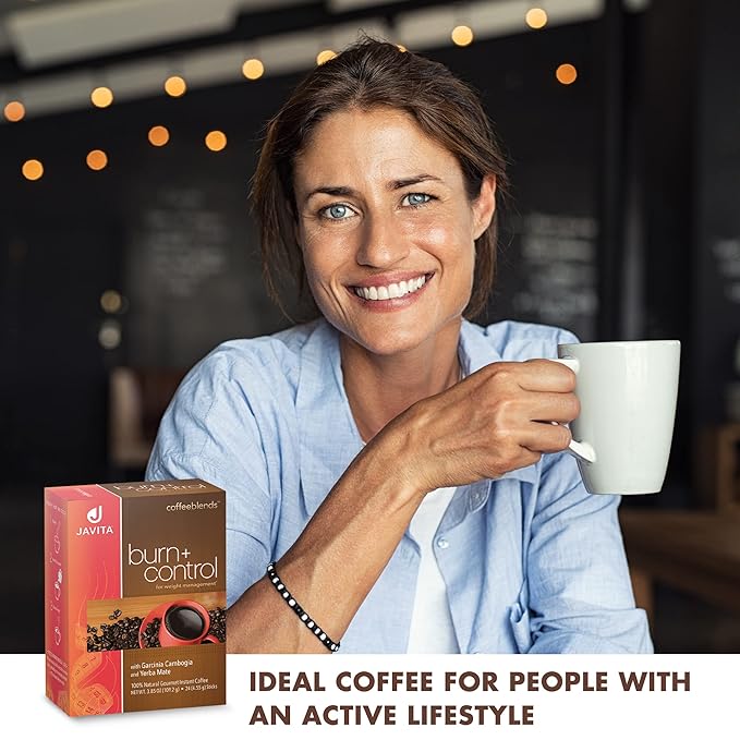 Javita Burn + Control Instant Coffee - Weight Management Herbs, Garcinia Cambogia & Yerba Mate, Slimming Blend with Help of Exercise, Keto Coffee, Dieters Drink, 3 Boxes of 24 (4.55g) Sticks-FlexoryFit
