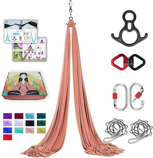 Aerial Silks 11 Yards Aerial Silks For Home Aerial Yoga Swing Aerial Yoga Hammock Swing Aerial Silk For Gymnastics-FlexoryFit