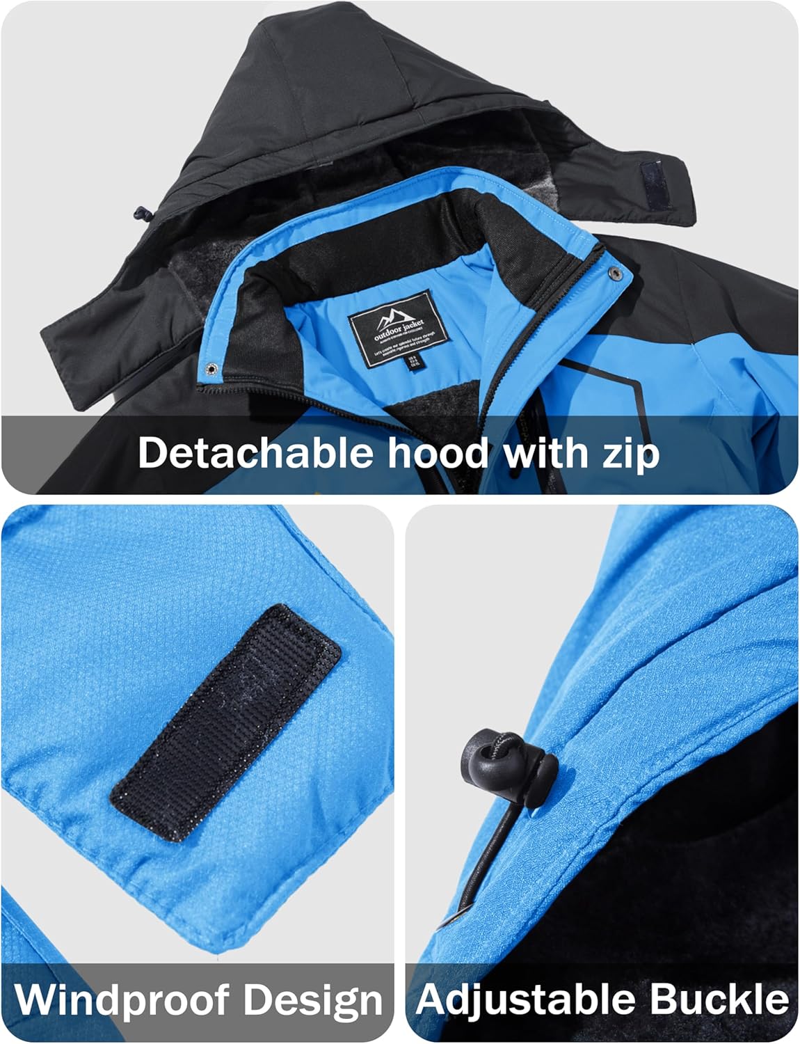 MAGCOMSEN Men's Winter Coats Water Resistant Ski Snow Jacket Warm Fleece Jacket Parka Raincoats With Multi-Pockets