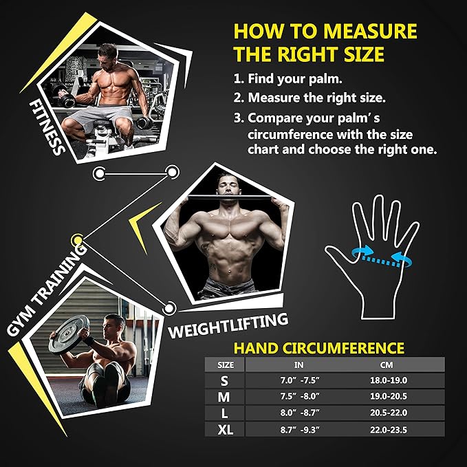 ihuan Ventilated Weight Lifting Gym Workout Gloves with Wrist Wrap Support for Men & Women, Full Palm Protection, for Weightlifting, Training, Fitness, Hanging, Pull ups-FlexoryFit