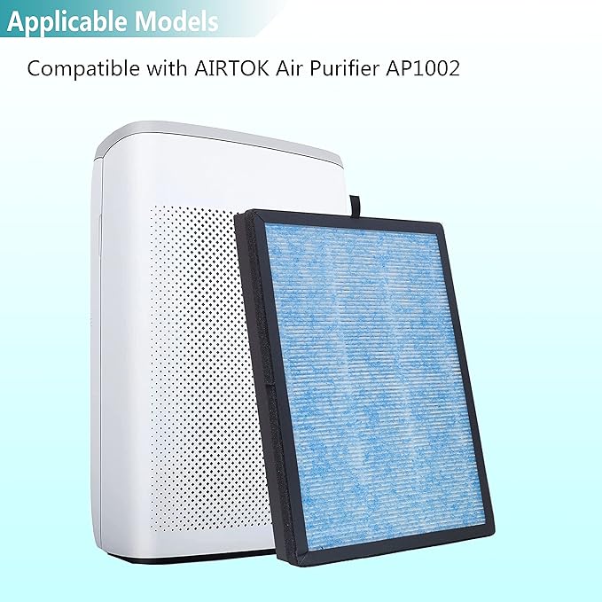 2-Pack AP1002 Replacement Filter AP1002-RF, Compatible with AIRTOK AP1002 Air Purifier and Airthereal Pure Morning APH230C Air Purifier, H13 True HEPA