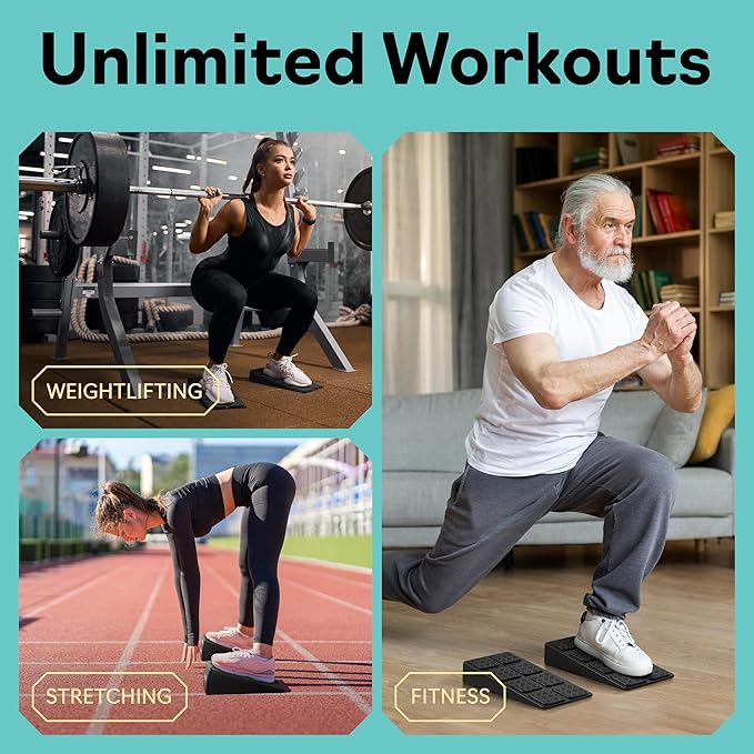 Squat Wedge - Squat Wedge Block 520 LBS Weight Capacity - Slant Board for Calf Stretching - Calf Stretcher Slant Board - yoga blocks-FlexoryFit