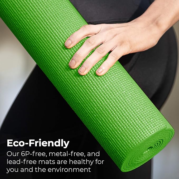 Hello Fit 10-Pack Yoga Mat, 68" x 24" Non Slip Exercise Mat, 4mm Thick Gym Mat for Fitness and Stretching, Bulk Non Toxic Yoga Mats for Schools and Studios-FlexoryFit