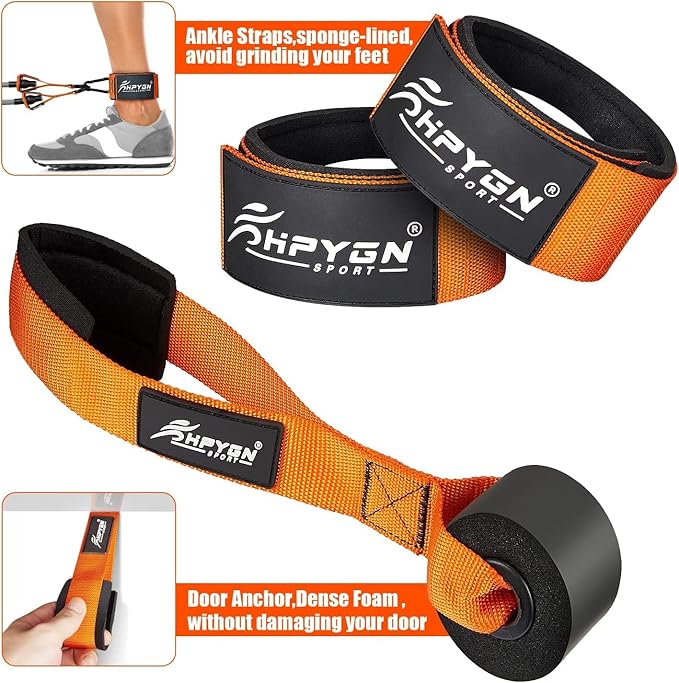 HPYGN Resistance Bands, Heavy Exercise Bands with Handles, Fitness Bands for Working Out, Workout Bands for Men, Weight Bands Set for Muscle Training, Strength, Slim, Yoga, Home Gym Equipment-FlexoryFit