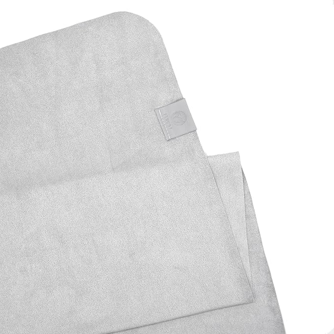 Eunzel Hot Yoga Towel, Super Absorbent Yoga Mat Towel Soft Suede Microfiber Non-Slip Towel for Bikram Pilates and Yoga Mats 72" x 26.5", Light Grey-FlexoryFit