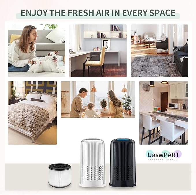 AP-T10FL Replacement Filter Compatible with HoMedics Air Pu-rifier Filter Replacement AP-T10-WT AP-T10-BK with Premium HEPA-TYPE and Efficient Activated Carbon Filters, Part# AP-T10FL, 2-Pack