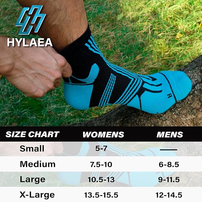 Hylaea Quarter Athletic Running Socks No Blister, Cushion Moisture Wicking Socks for Cycling Sport-FlexoryFit