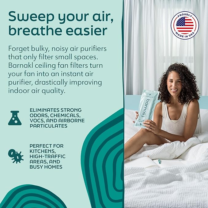Ultra Fresh Ceiling Fan Filters | Made with Zeolite and Coconut Shell Carbon to Trap All Odors and Airborne Contaminants | Fits All Ceiling Fans (5-Pack)