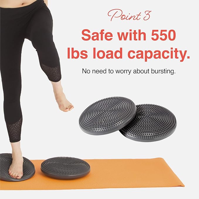 Primasole Balance disc 1 PC Comes with an air Pump Exercise Disk for Stability Workout-FlexoryFit
