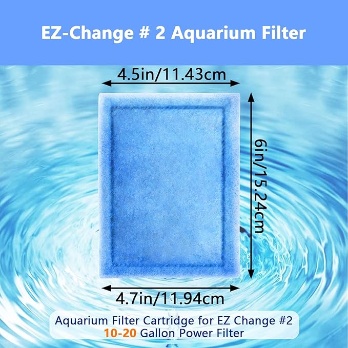 Aquarium Filter Cartridge,Compatible for Aqua-Tech 10-20 Power Filters, Replacement for AquaTech EZ-Change # 2(6 Pcs)