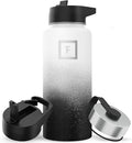 IRON °FLASK Camping & Hiking Hydration Flask with 3 Lids - Stainless Steel, Double Walled & Vacuum Insulated Water Bottle - Leak Proof & BPA Free 32 Oz