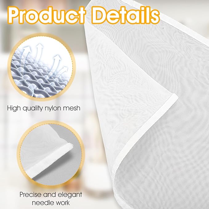 8 Pack Nut Milk Nylon Strainer, Nut Bag Strainer Reusable Food Strainers Greek Yogurt Straining Mesh Bags Cheese Cloth Bags Cold Brew Filter for Fruit Juice Soup