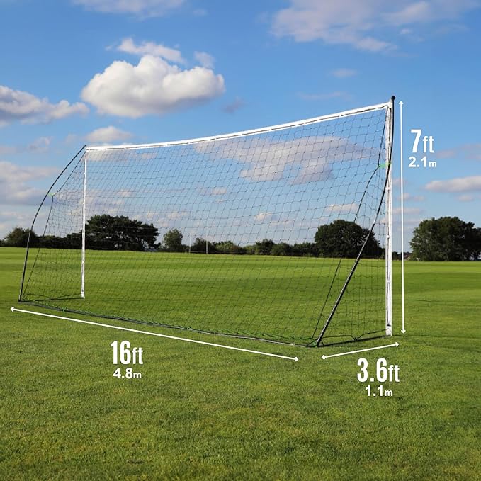 QUICKPLAY Kickster Soccer Goal Range – Ultra Portable | Quick and Easy Set Up | Includes Net and Carry Bag | Available in 7 Sizes | Backyard Soccer Net for Kids & Adults [Single Goal]