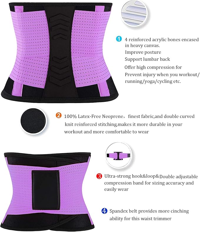 VENUZOR Waist Trainer Belt for Women - Waist Cincher Trimmer - Slimming Body Shaper Belt - Sport Girdle Belt (UP Graded)-FlexoryFit