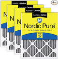 Nordic Pure 12x12x1 (Actual Size: 11 3/4 x 11 3/4 x 3/4) Furnace Air Filters MERV 10 Pleated Plus Carbon 4 Pack