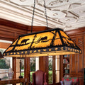 TOCHIC Rustic Pool Table Light, 4 Lights Vintage Billiards Light Fixtures, Tiffany Billiard & Pool Table Lights for Game Room Farmhouse Chandelier Man Cave Club Bar Dining Room Island 48" Inches