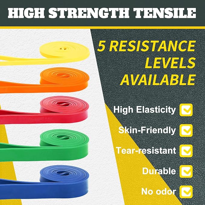Exercise Bands Resistance Bands for Working Out,Pull Up Bands Set,at Home Workout Equipment,Workout Bands for Men and Women,Stretch Bands for Exercise-FlexoryFit