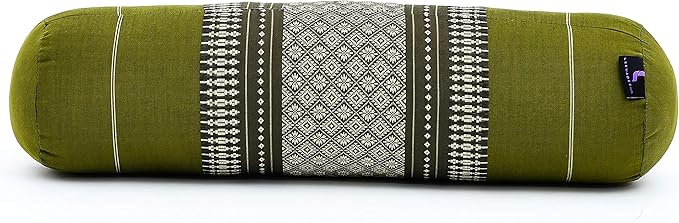 Leewadee Small Yoga Bolster – Shape-Retaining Cervical Neck Roll, Tube Pillow for Comfortable Reading, Kapok Filling, 22 x 6 x 6 inches-FlexoryFit