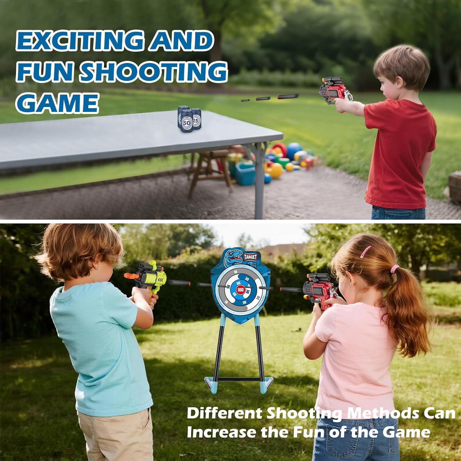 LED Standing Target Archery Set with Bow & Arrows for Kids 4-12 Years Old, Outdoor Sports Toy Gift for Boys & Girls