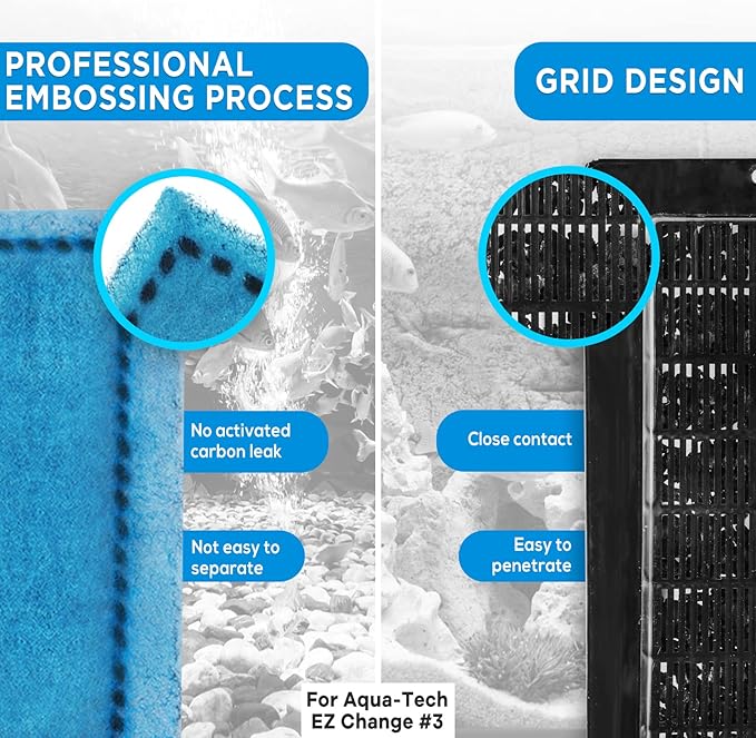 16 PCS Aquarium Filter Cartridge Compatiable with Aqua-Tech Filters (EZ-Change #3) Fish Tank Filter Cartridge Compatiable with Aqua-Tech 20-40 & 30-60 Power Filter