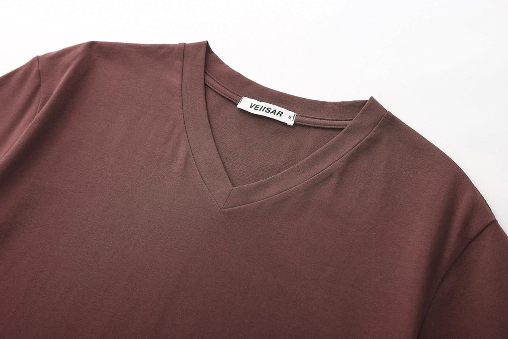 VEIISAR Premium V Neck T Shirts for Men - Modern Fitted Tees Vneck Undershirts