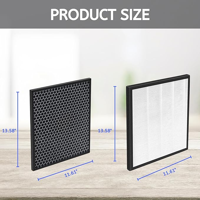 Nispira HEPA Air Filter Plus Carbon Pre Filter Replacement Compatible with Levoit Air Purifier LV-PUR131, 4 Packs