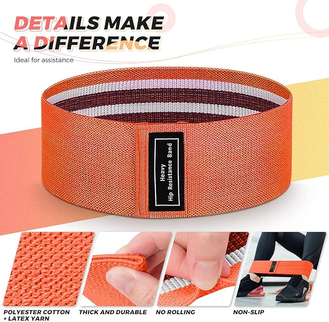 Renoj Resistance Bands, Yoga Starter Sets for Women and Men, 3 Set of Stretch Exercise Workout Bands for Booty Legs, Elastic Pilates Flexbands-FlexoryFit