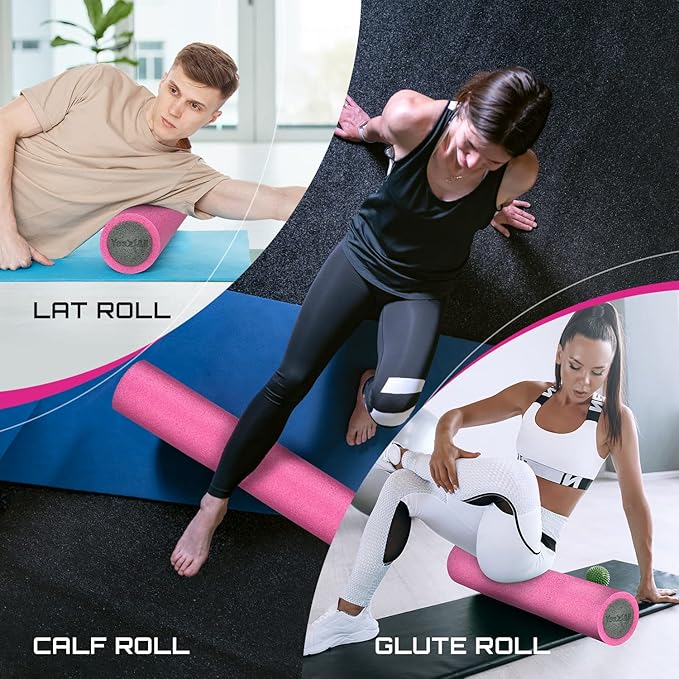 Yes4All High-Density EPP Round Back Roller Foam, Exercise Foam Roller for Yoga, Pilates & Stretching - 12, 18, 24, 36 inch-FlexoryFit