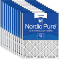 Nordic Pure 16x20x1 (15 1/2 x 19 1/2 x 3/4) Pleated MERV 12 Air Filters 12 Pack