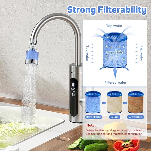 3 Pack Sink Water Filter Faucet, Universal 360 ° Rotating Kitchen Faucet Water Purifier, Bathroom Faucet Filter Removes Chlorine Fluoride Hard Water for Home Kitchen & Bathroom