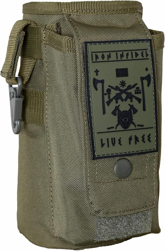 Iron InfideI Battle Bottle Sleeve - 64 oz and 32 oz Water Bottle Sleeve Only for Half Gallon 1L Steel Water Bottle | Rugged Cover with Molle for Versatile Design with Storage for Phone, Wallet & Keys-FlexoryFit