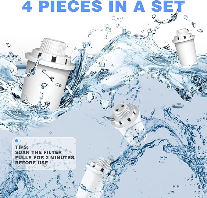 Dog Water Fountain Filters Replacement 4 Pack,2 Months Set of Water Filter Replacement for Lesotc Large Pet Water Fountain Stainless Steel,7 Layer Vertical Filtration for D2341,D2419,D2322,D2223,D2340