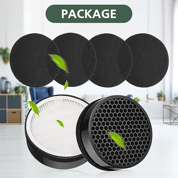 LV-H132 Replacement Filter Compatible with LEVOIT LV-H132 Air Purifier, Pre Filters, HEPA Filter, Activated Carbon Filter, Part # LV-H132-RF, 2 Pack