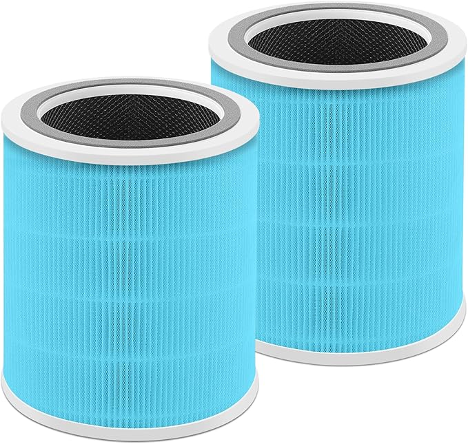 Core 400S Replacement Filter Compatible with LEVOIT Core 400S, 3-in-1 Filter, Activated Carbon Filtration, Compared to Part# Core 400S-RF Blue (2Pack)