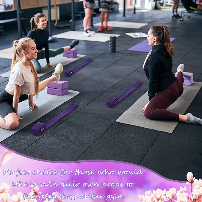 Outus 20 Pack Yoga Blocks and Straps Non-Slip EVA Foam Blocks with Metal D Ring Straps for Gym Exercise and Workout-FlexoryFit
