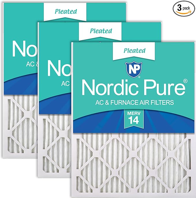 Nordic Pure 15x20x1 Pleated MERV 14 Air Filters 3 Pack by NordicPure