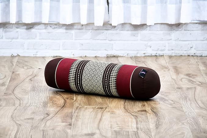 Leewadee Small Yoga Bolster – Shape-Retaining Cervical Neck Roll, Tube Pillow for Comfortable Reading, Kapok Filling, 22 x 6 x 6 inches-FlexoryFit