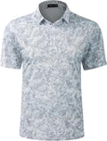 TAPULCO Mens Quick Dry Polo Shirts Camouflage Pattern Performance Athletic Lightweight Breathable Casual Golf Tshirts