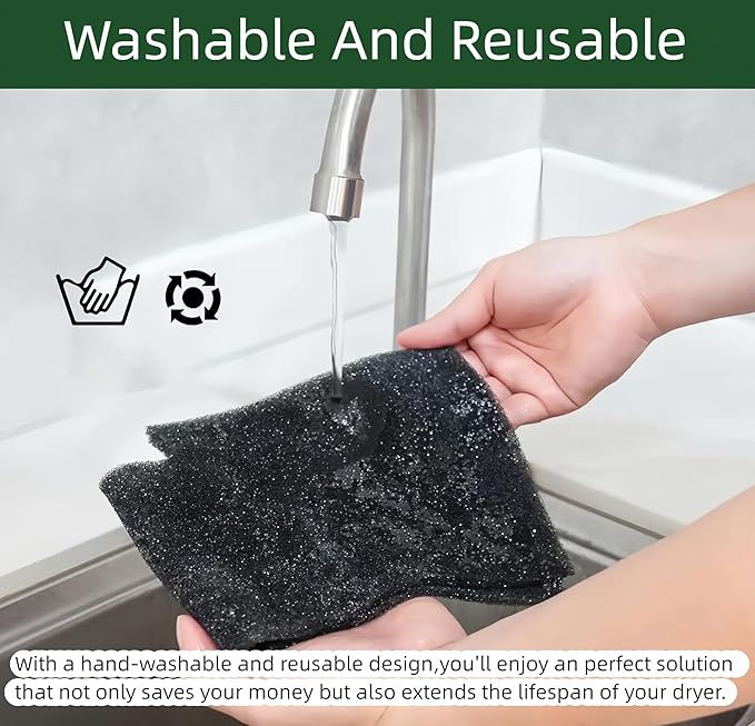 4Pcs Washer Dryer Combo for GE, WH01X35719 Lint Filter replacement - Hand Washable and Reusable Lint Filter for Ge Washer Dryer Filter - for Models: PFQ97HSPVDS