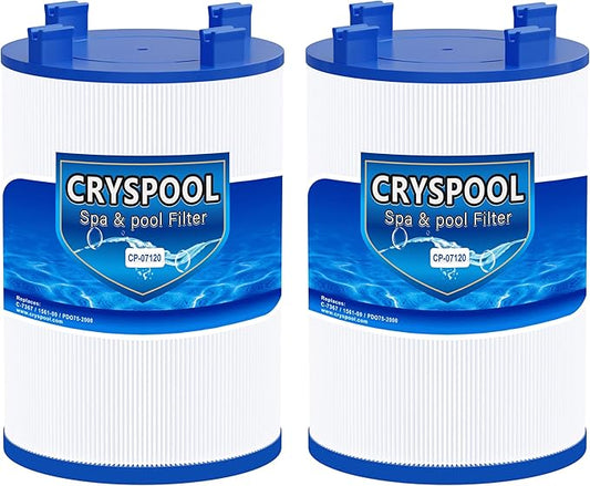 Cryspool® 07120 Filter Compatible with PD075-2000, C-7367, Dimension One 1561-00, FC-3059, 70759, AK-60035, 75 Sq. Ft Spa Filter Cartridge, 2 Pack