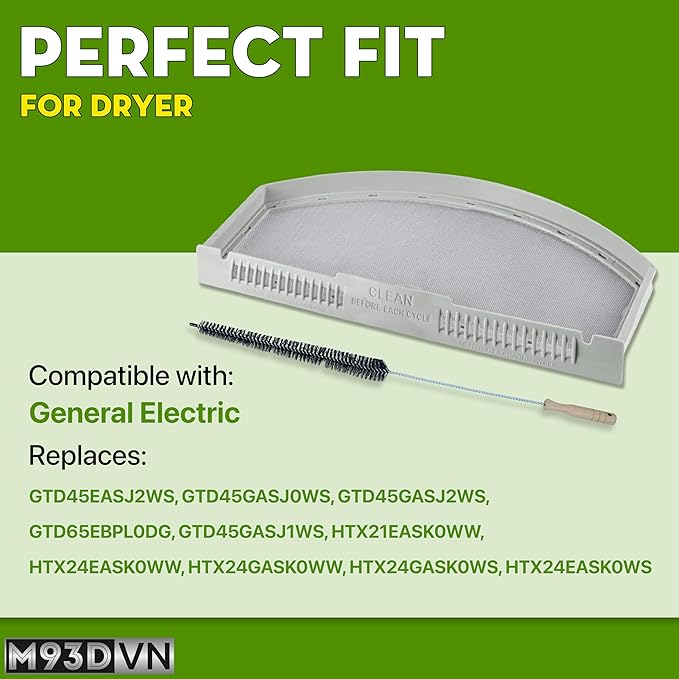 Lint Screen Filter Replacement for GE GTD45EASJ2WS, GTD45GASJ0WS, GTD45GASJ2WS, GTD65EBPL0DG, GTD45GASJ1WS Dryer For Hotpoint HTX21EASK0WW, HTX24EASK0WW, HTX24GASK0WW, HTX24GASK0WS, HTX24EASK0WS Dryer