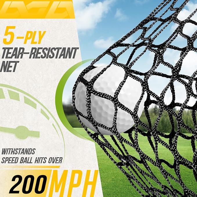PodiuMax Golf Net, 10x7ft Golf Practice Net with Noise Reduce Silk Target Driving Real Balls, Hitting Nets for Backyard Garage, Improve Chipping Putting Pitching, Gift for Men & Golfers