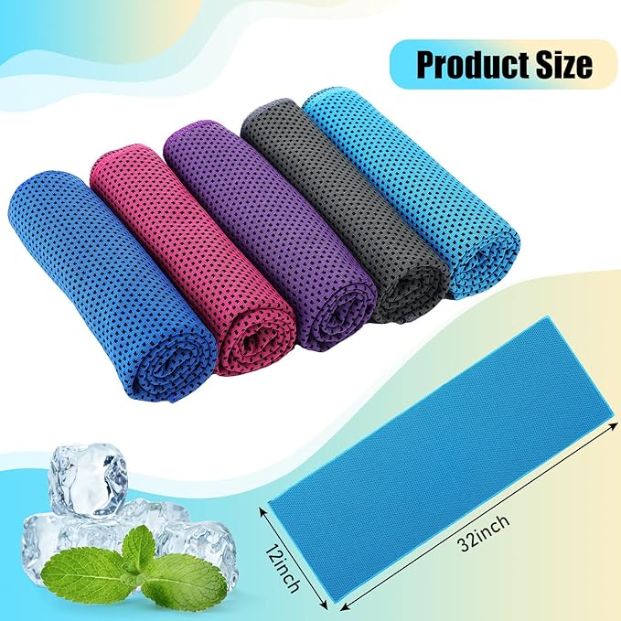 BBTO 100 Pack Cooling Towel - Microfiber Cold Sports Sweat Rags Neck & Face Breathable Ice Chilly Towel for Gym Yoga Golf Workout Beach Accessories-FlexoryFit
