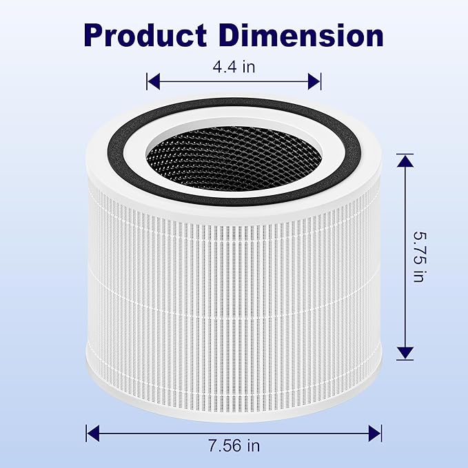 240 True HEPA 14 Replacement Filter Compatible with Puroair 240, 3-in-1 True HEPA Filter Replacement, Grade True HP-14 with Activated Carbon Filter, 3 Pack, White
